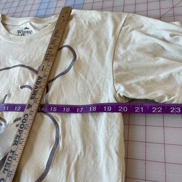 Disney Shirt Womens Medium Light Yellow Winnie the Pooh Embroidered Unisex Soft - Picture 6 of 8